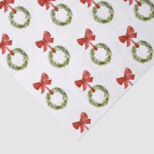 Rustieke Kerst Greenery Krans Red Bow Tissuepapier (Detail)
