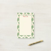 Rustieke kerst groen bessen post-it® notes (Op bureau)