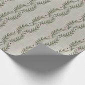 Rustieke kerst groen Waterverf Cadeaupapier (Hoek)