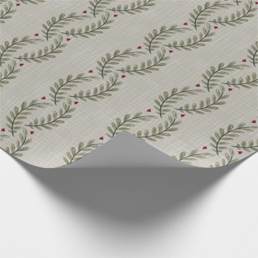 Rustieke kerst groen Waterverf Cadeaupapier (Hoek)