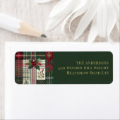 Rustieke Kerst Groene Plaid Tartan Patroon Etiket (Insitu)