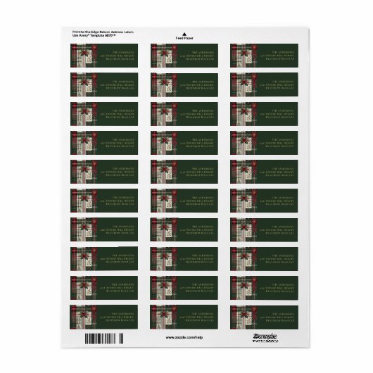 Rustieke Kerst Groene Plaid Tartan Patroon Etiket (Full Sheet)
