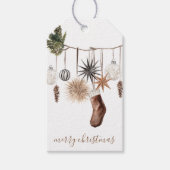 Rustieke Kerst Hangende Ornamenten Gift Label Cadeaulabel (Voorkant)
