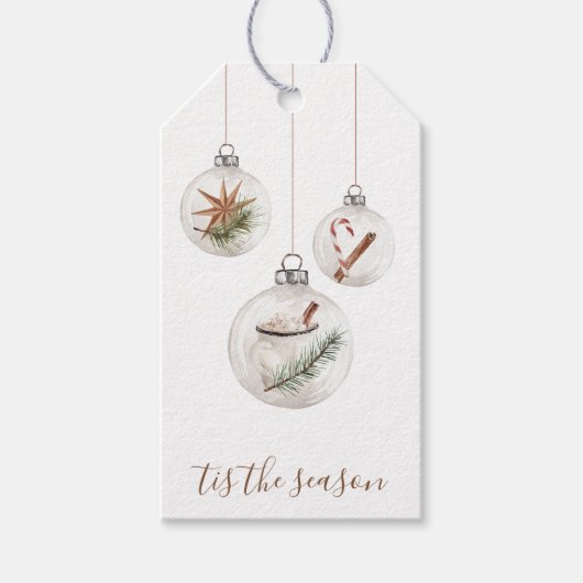 Rustieke Kerst Hangende Sieraden Gift Tag Cadeaulabel (Voorkant)
