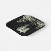 Rustieke kerst Herten winter landschap bomen Papieren Bordje (Gebogen)