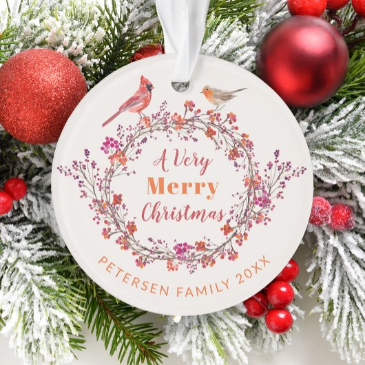 Rustieke kerst holly berry krans familienaam ornament