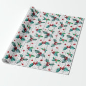 Rustieke kerst Holly op witte schuur hout patroon Cadeaupapier (Uitgerold)