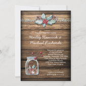 Rustieke kerst Holly verlaat bessen Mason Jar Kaart (Voorkant)