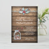 Rustieke kerst Holly verlaat bessen Mason Jar Kaart (Staand voorkant)