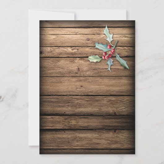 Rustieke kerst Holly verlaat bessen Mason Jar Kaart (Achterkant)