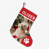 Rustieke Kerst hondenliefhebber huisdier foto scri Kleine Kerstsok (Voorkant (Hangend))