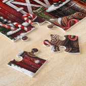 Rustieke Kerst Hoogland Koe Legpuzzel (Zijkant)