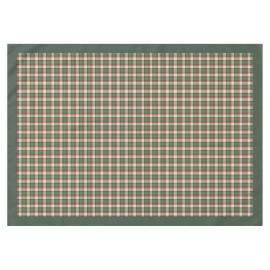Rustieke Kerst in tijdloos Tartan Plaid Patroon Tafelkleed (Voorkant (Horizontaal))