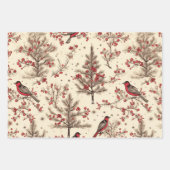 rustieke kerst inpakpapier vogels (Voorkant 3)