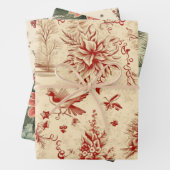  rustieke kerst inpakpapier vogels vel (In situ)