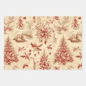  rustieke kerst inpakpapier vogels vel (Voorkant)