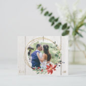 Rustieke Kerst Kaart Foto Rustieke Krans Hout (Staand voorkant)