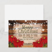 Rustieke kerst Kaart | Schuur Hout en verlichting (Voorkant / Achterkant)