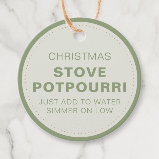 Rustieke Kerst Kachel Potpourri Bedankjes Labels (Voorkant)