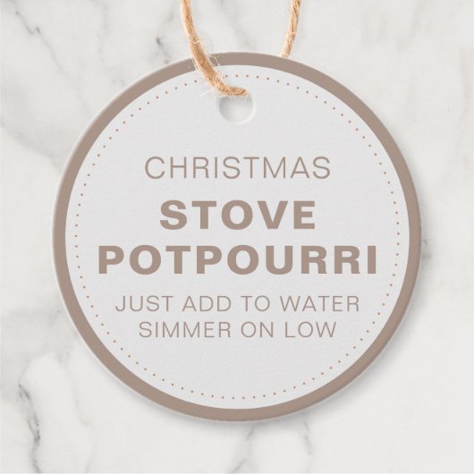 Rustieke Kerst Kachel Potpourri Bedankjes Labels (Voorkant)