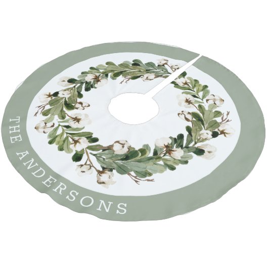 Rustieke Kerst Katoenen Krans Familienaam Kerstboom Rok (Gekanteld)