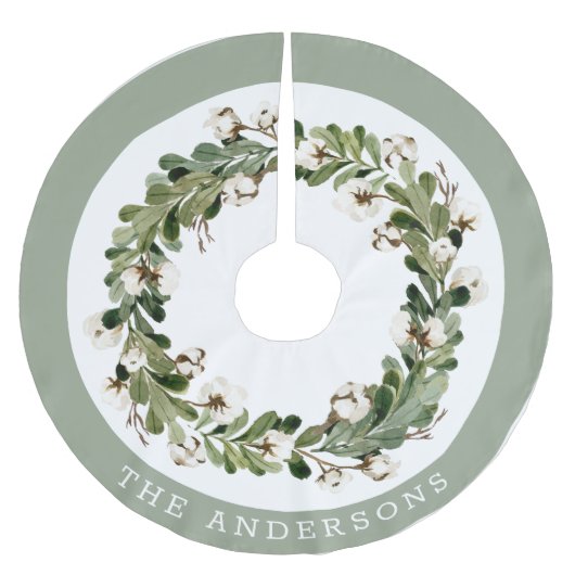 Rustieke Kerst Katoenen Krans Familienaam Kerstboom Rok (Voorkant)