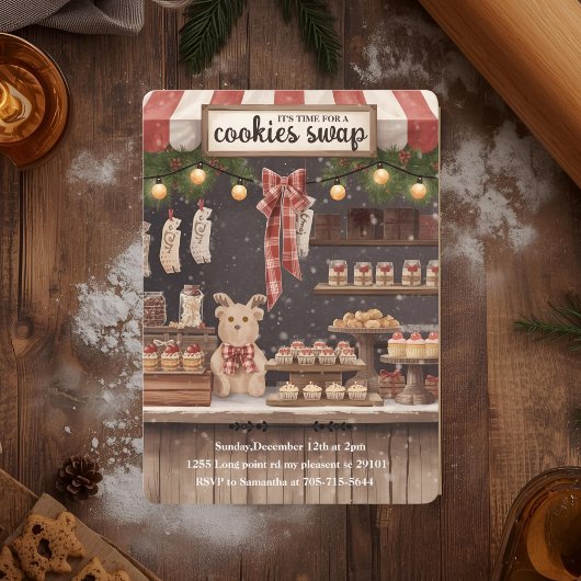 “Rustieke Kerst Koekjesruil  Kaart