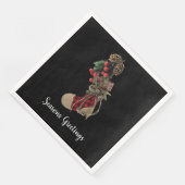 Rustieke kerst kous papier servetten (Hoek)