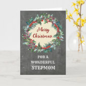 Rustieke kerst krans stiefmoeder vrolijke kerst kaart (Gele Bloem)