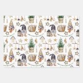 Rustieke kerst land kabouters, decoraties inpakpapier vel (Voorkant 2)