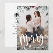 Rustieke Kerst Lijst Foto met Bericht Feestdagenkaart (Voorkant / Achterkant)