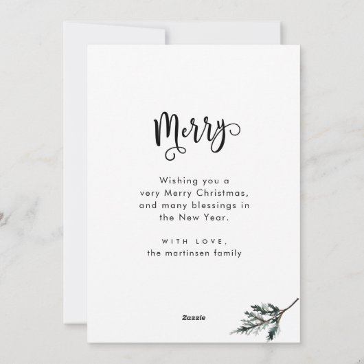 Rustieke Kerst Lijst Foto met Bericht Feestdagenkaart (Achterkant)