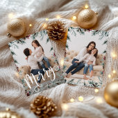 Rustieke Kerst Lijst Twee foto vakantie Kaart