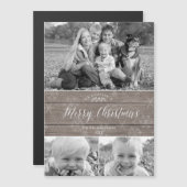 Rustieke kerst-magnetische fotokaart (Voorkant / Achterkant)