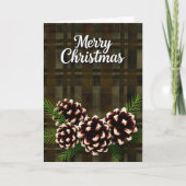 Rustieke kerst met pinecones kaart (Voorkant)