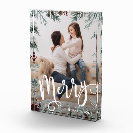 Rustieke kerst met vrolijk script en naam fotoblokken (Rechts)