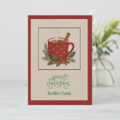 Rustieke kerst Mok met cacao en kaneel Feestdagenkaart (Staand voorkant)