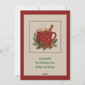 Rustieke kerst Mok met cacao en kaneel Feestdagenkaart (Achterkant)