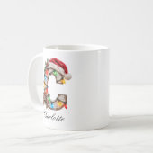 Rustieke Kerst Monogram Letter C Koffiemok (Voorkant links)