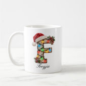 Rustieke Kerst Monogram Letter F Koffiemok (Links)