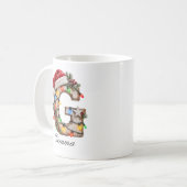 Rustieke Kerst Monogram Letter G Koffiemok (Voorkant links)