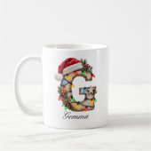 Rustieke Kerst Monogram Letter G Koffiemok (Links)