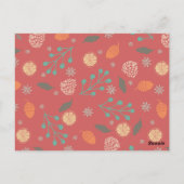Rustieke Kerst Natuur Patroon Briefkaart (Achterkant)