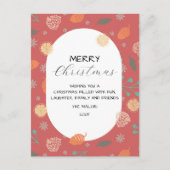 Rustieke Kerst Natuur Patroon Briefkaart (Voorkant)
