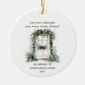 Rustieke kerst nieuwe thuis keramisch ornament (Voorkant)