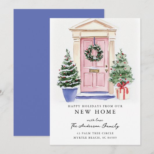 Rustieke Kerst Nieuwe Thuis Vakantiekaart Aankondiging (Voorkant / Achterkant)