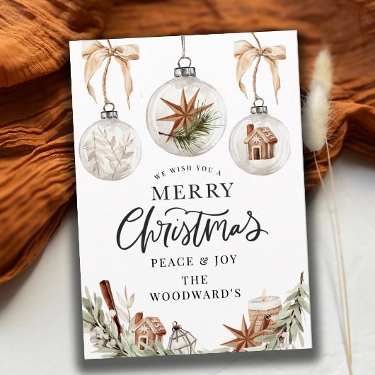 Rustieke Kerst Ornamente Feestdagenkaart