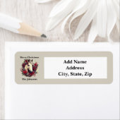 Rustieke Kerst Paard Rode Krans Etiket (Insitu)