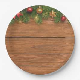 Rustieke Kerst Papieren Bord – Festive Vakantie