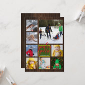 Rustieke Kerst 🎄 Parka Posse Schuur Hout Kaart (Voorkant / Achterkant in situ)